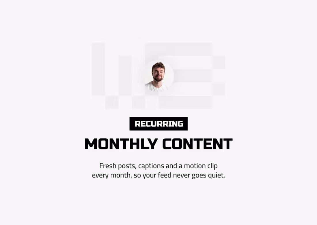 Cover image for Monthly Content - 12 to 16 posts a month