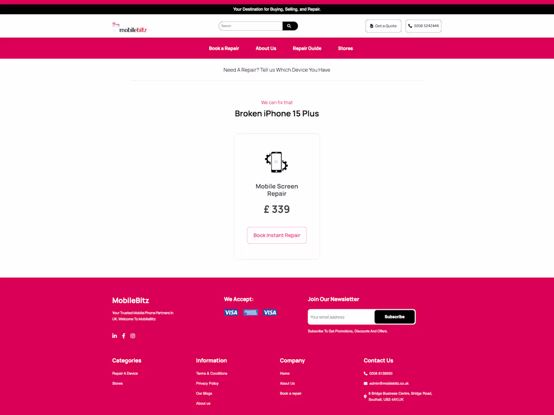 Cover image for Mobile Repair buy and sell Website in Laravel
