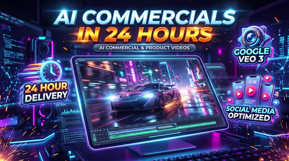 Cover image for I will create ai commercial video, ai product video in 24 hours
