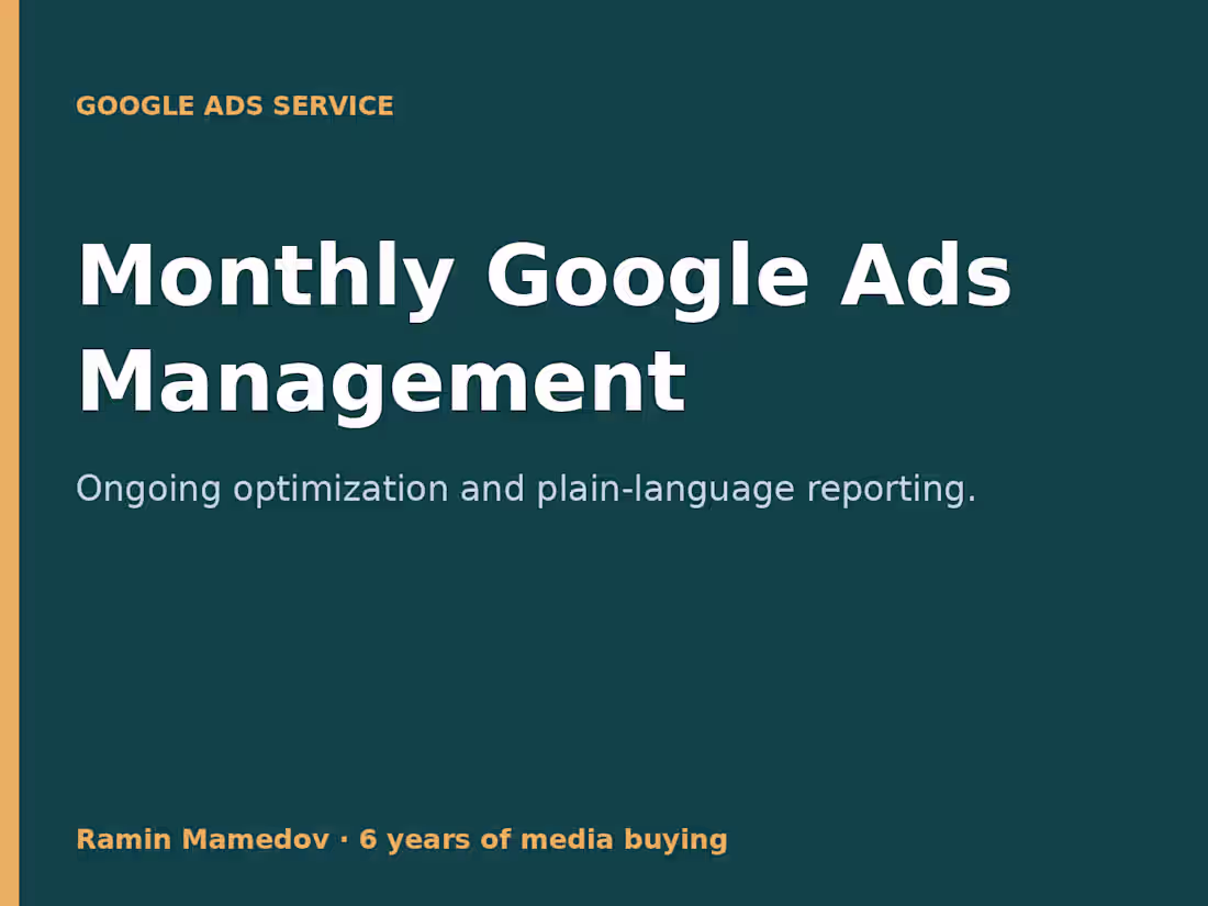 Cover image for Monthly Google Ads Management