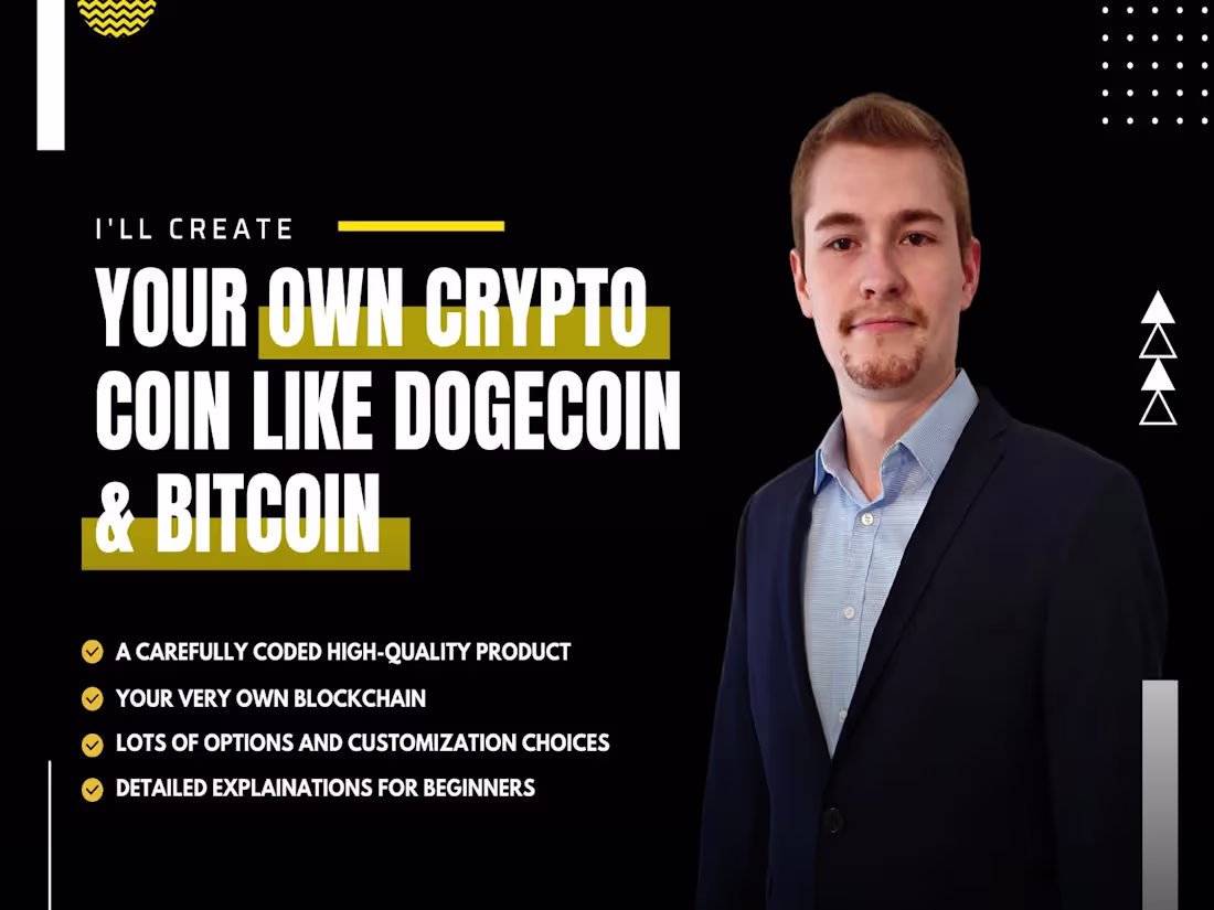Cover image for I will create your own cryptocurrency like bitcoin or ethereum
