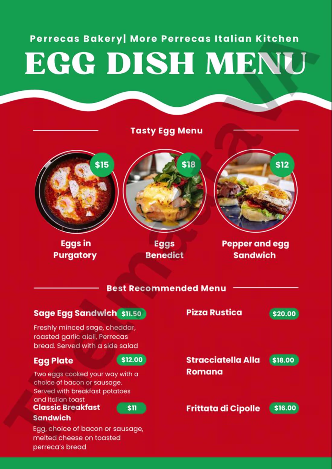 Cover image for Mock Menu Design for EGG Dishes