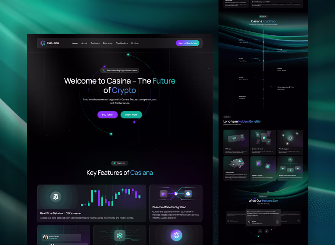 Cover image for Casina - Crypto Landing Page