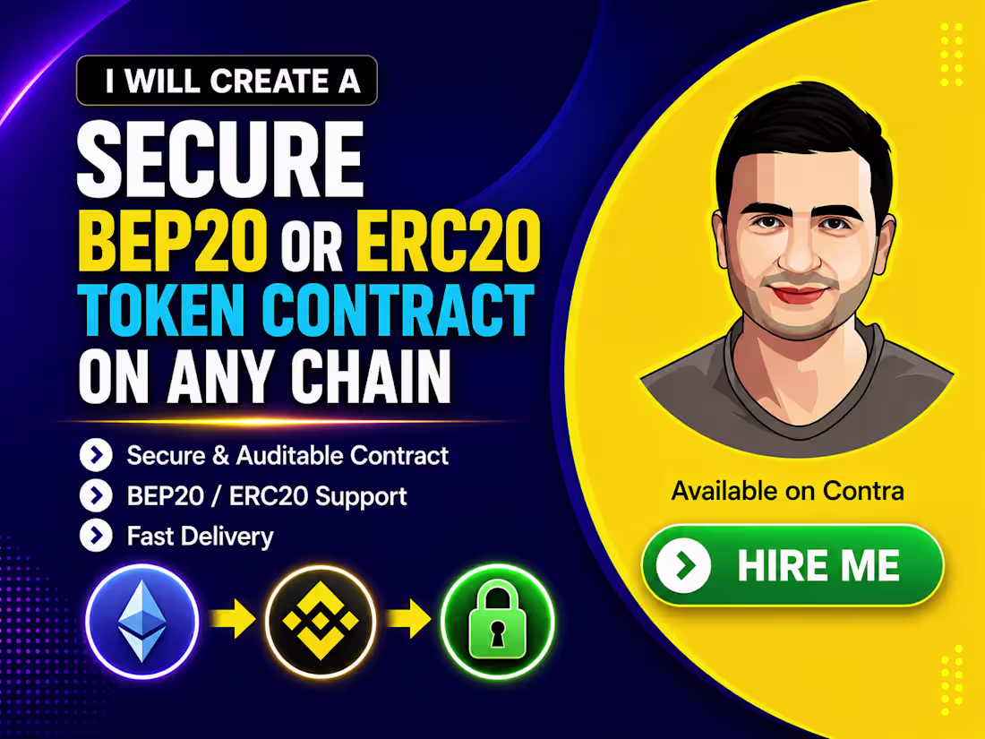 Cover image for Create a secure bep20 or erc20 token contract on any chain
