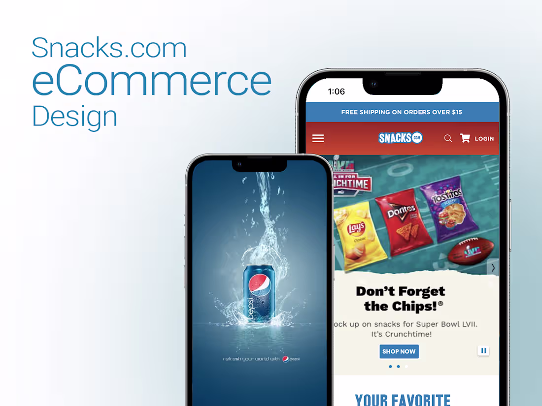 Cover image for UX design for PepsiCo's Snacks.com 🇺🇸