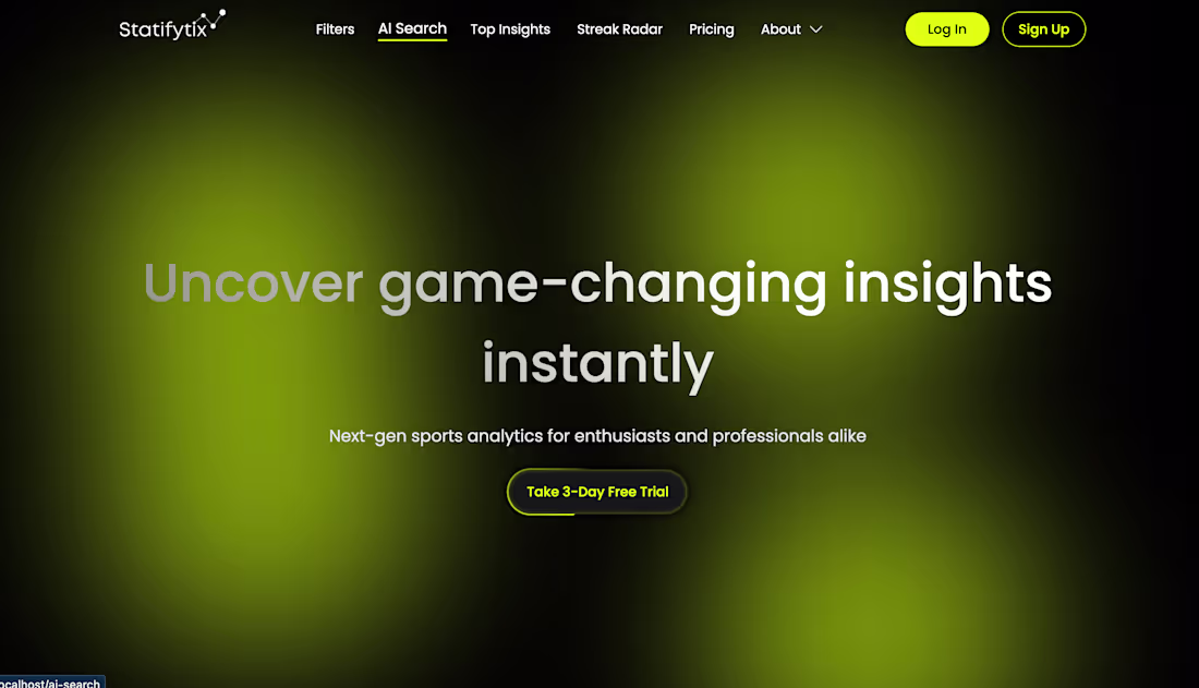Cover image for Statifytix — AI Sports Insights for 6,000+ Users