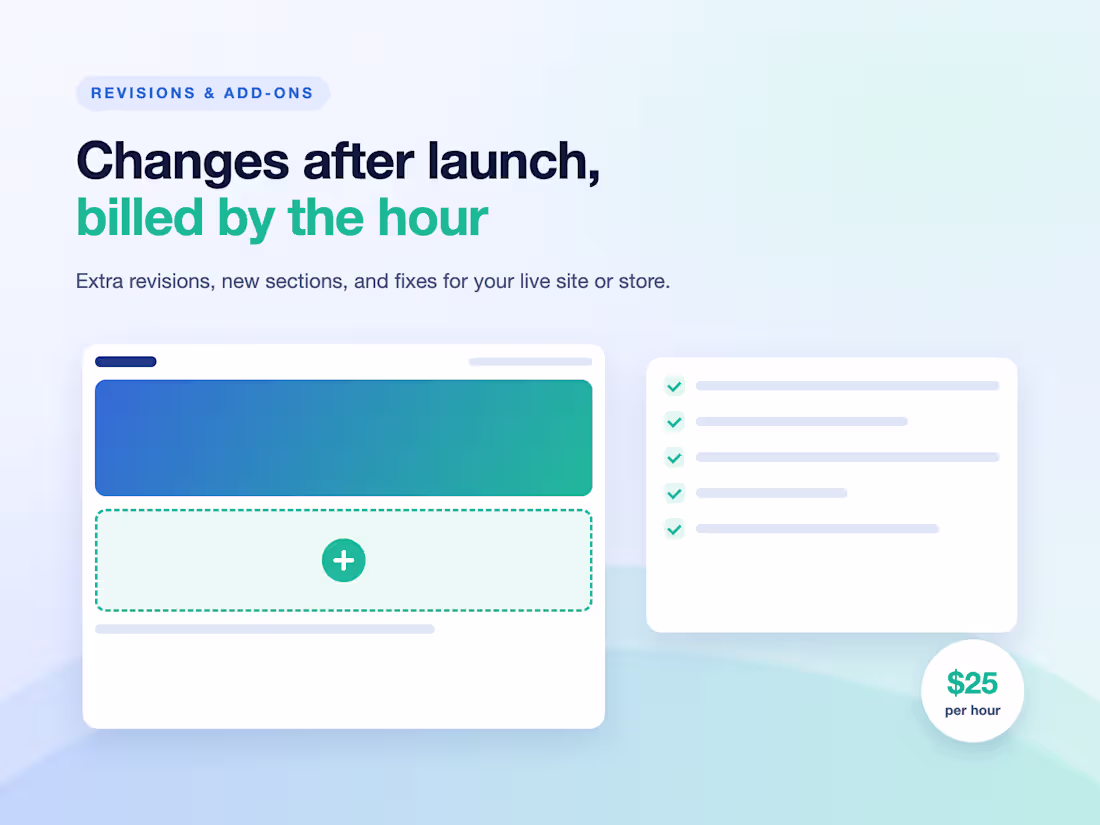 Cover image for Revisions & Add-ons After Launch, Hourly