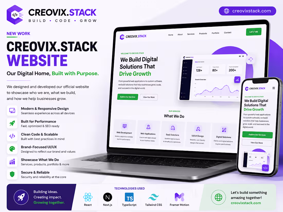 Cover image for Creovix.Stack – Official Business Website
Designed