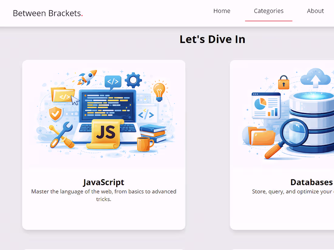 Cover image for Between Brackets - A full-stack