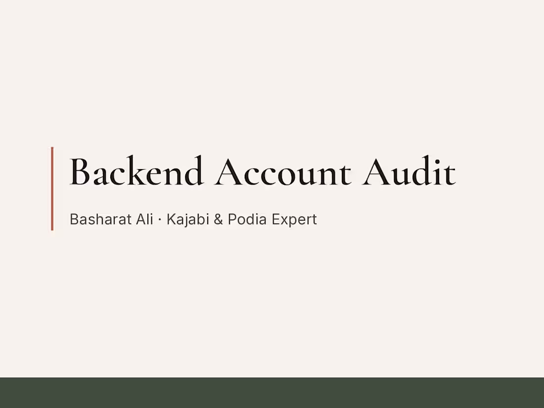 Cover image for Backend Account Audit