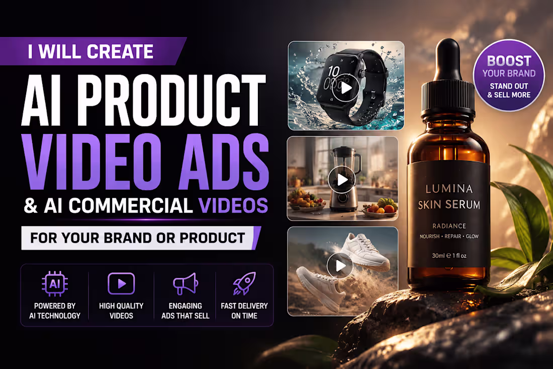 Cover image for I will create AI product video ads for your Brand or Product