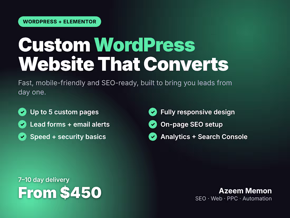 Cover image for WordPress/Elementor Website