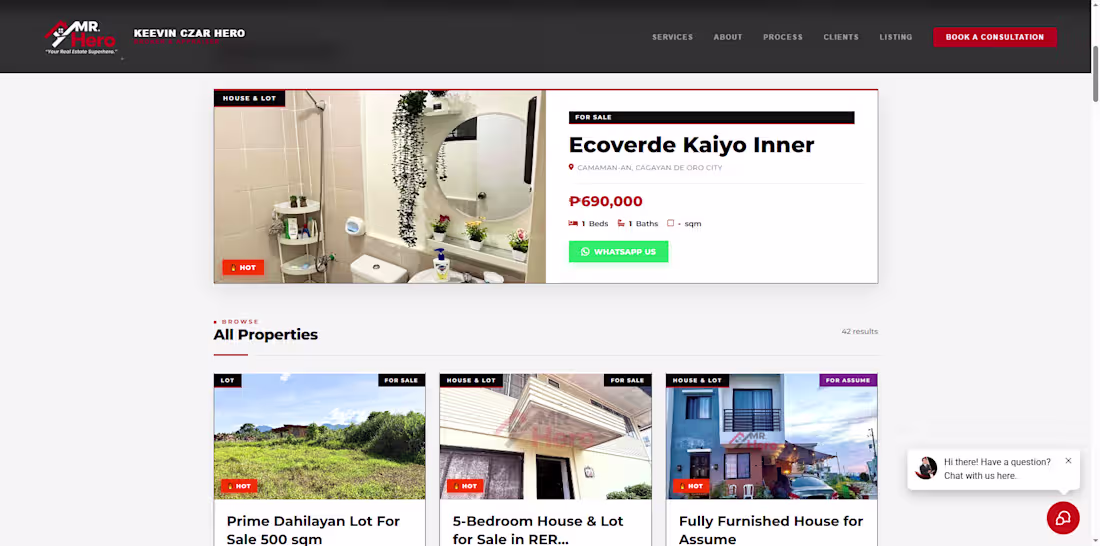Cover image for A real estate website built