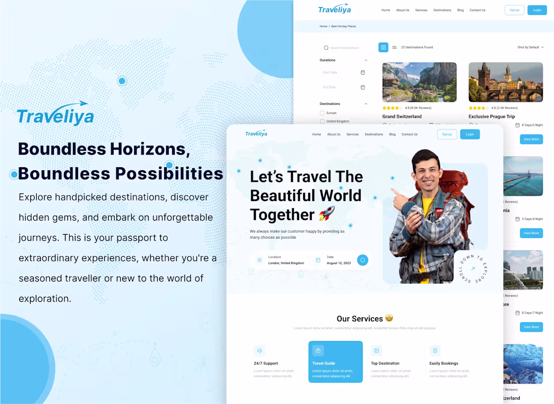 Cover image for Project description.
Responsive travel booking platform
