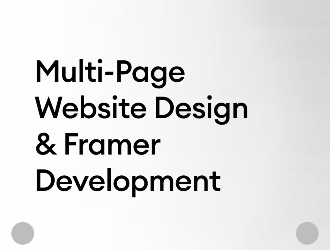 Cover image for  Multi-page website design & Framer development