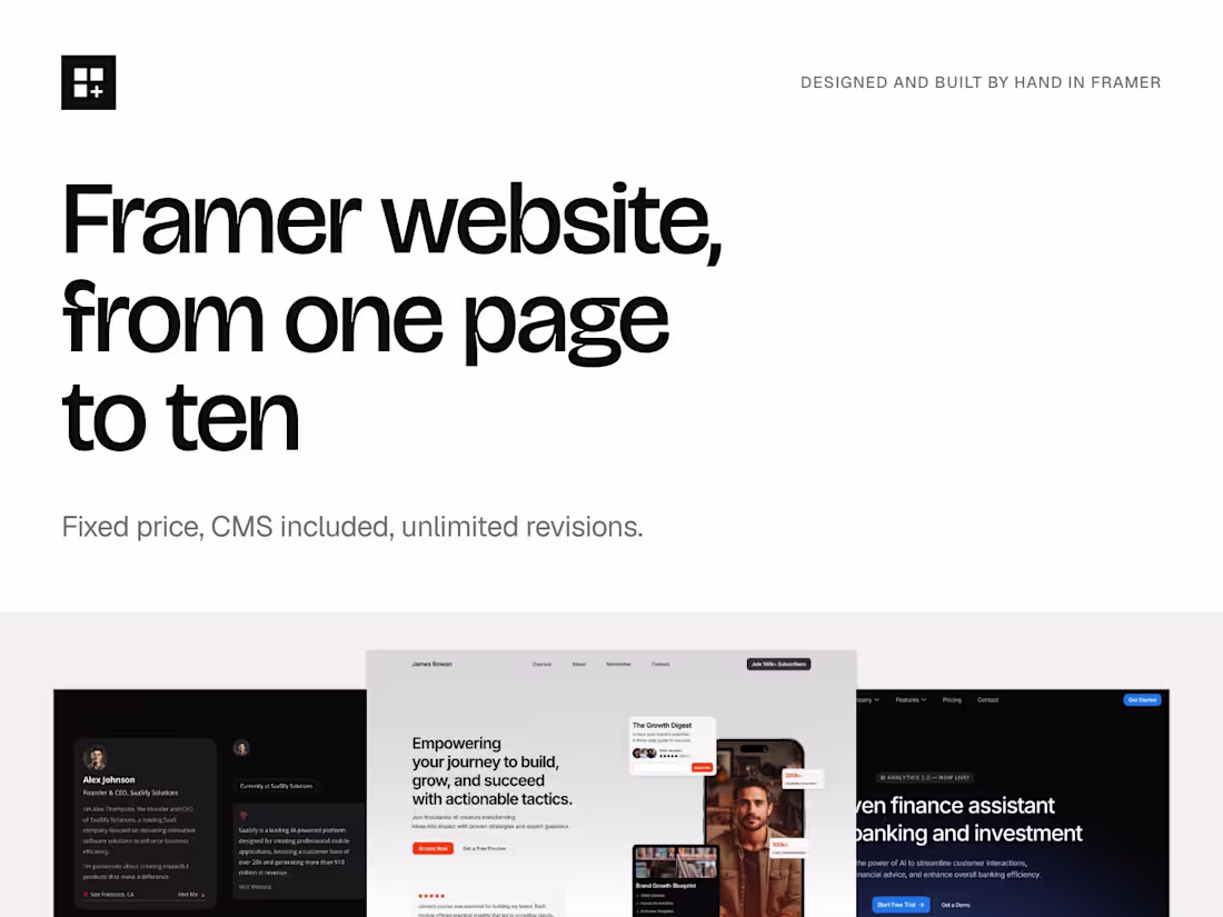 Cover image for Framer website, from one page to ten