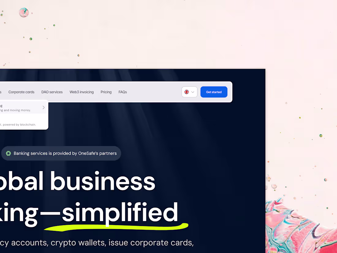 Cover image for Fintech Landing Page Design for OneSafe