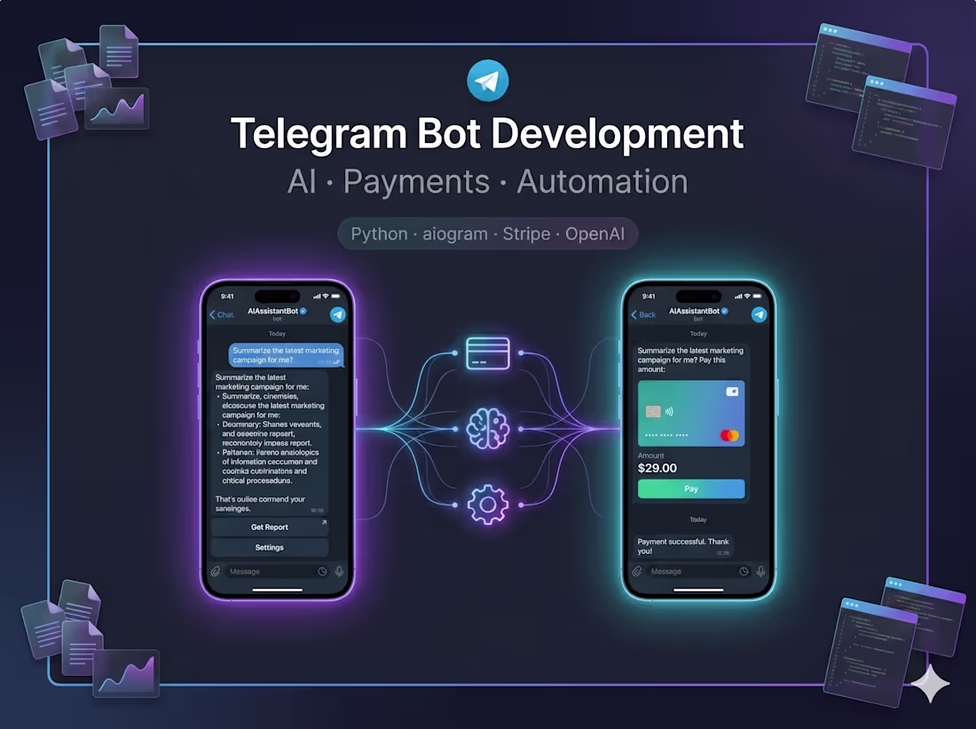 Cover image for Telegram Bot Development — AI, Payments & Automation