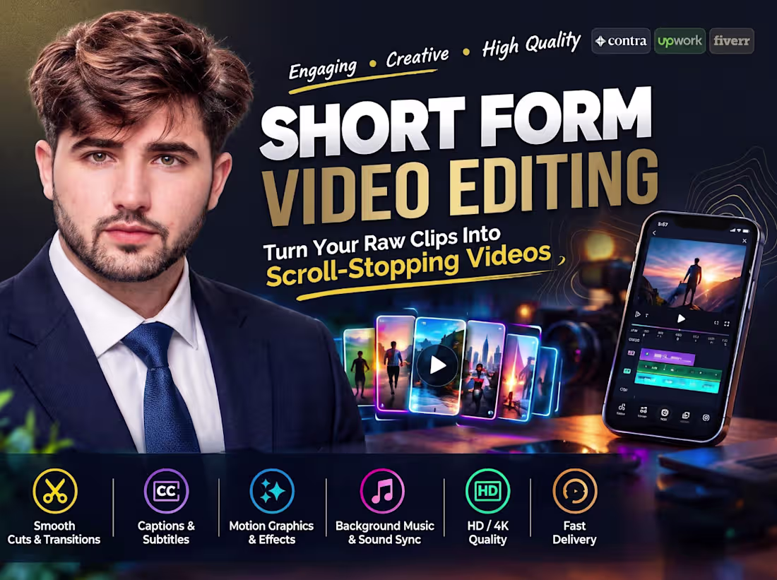Cover image for Short-Form Video Editing for Reels, Shorts, and TikTok
