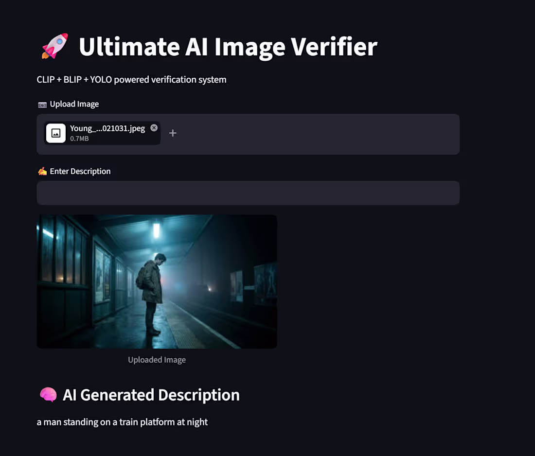 Cover image for 🚀 Ultimate AI Image Verifier
Developed
