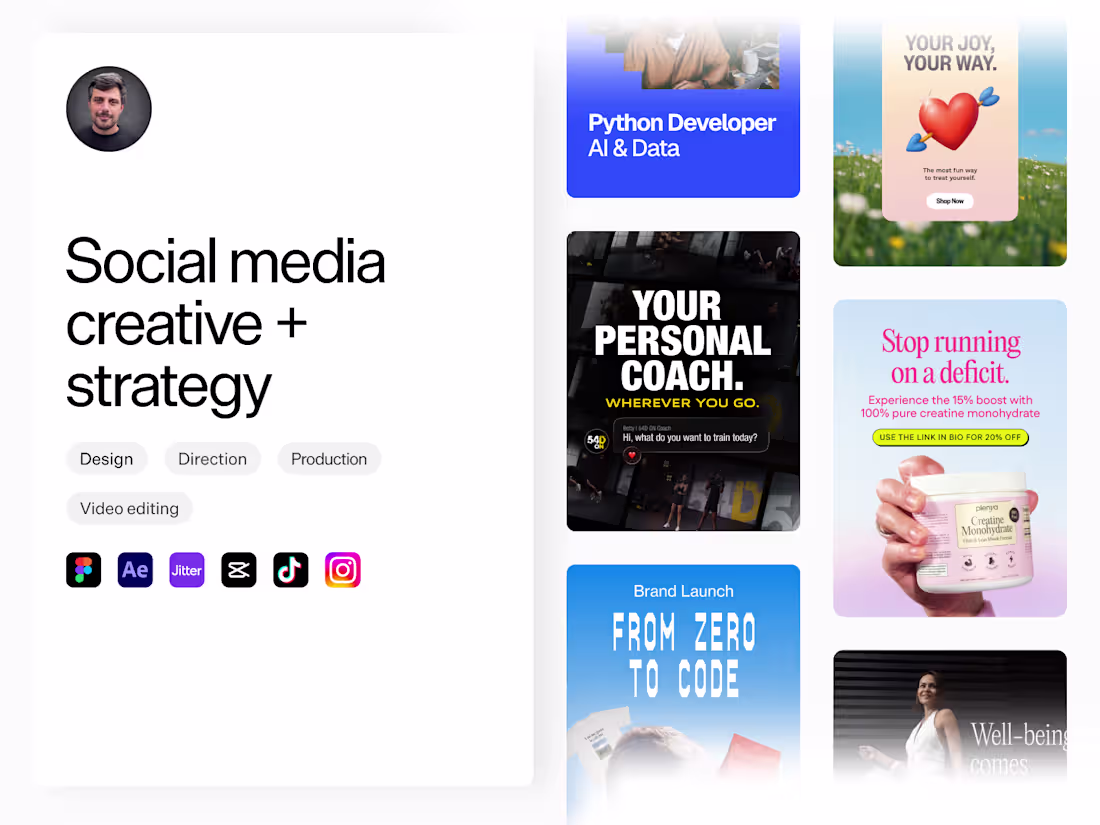 Cover image for Social Creative Direction & Production — Monthly