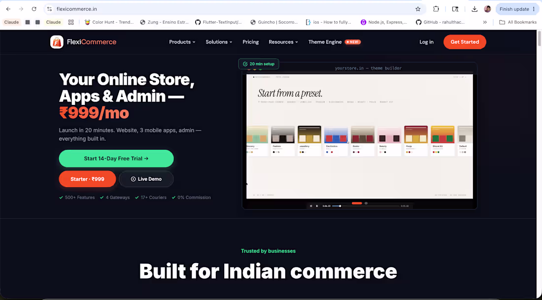 Cover image for FlexiCommerce — India-First E-Commerce SaaS