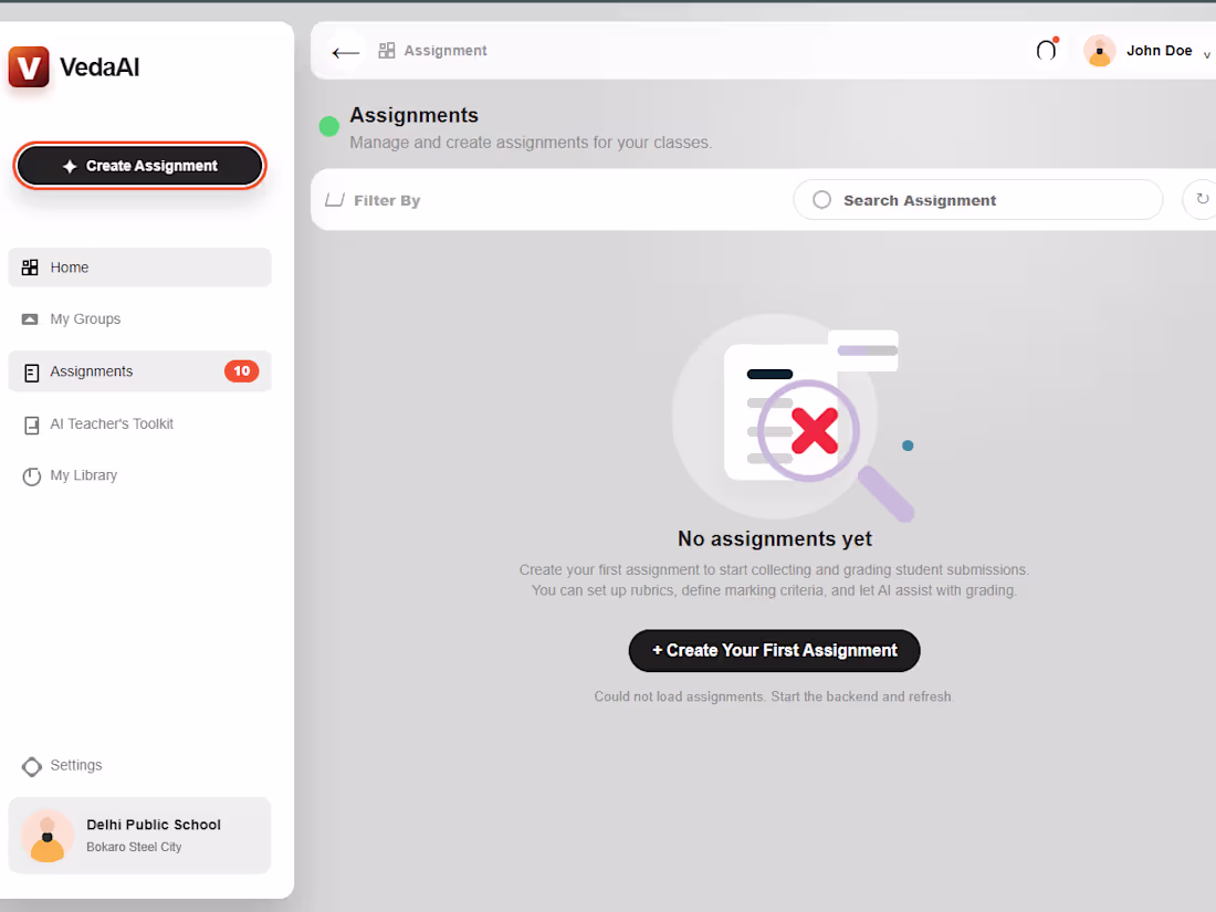 Cover image for VedaAI - AI Assessment Creator