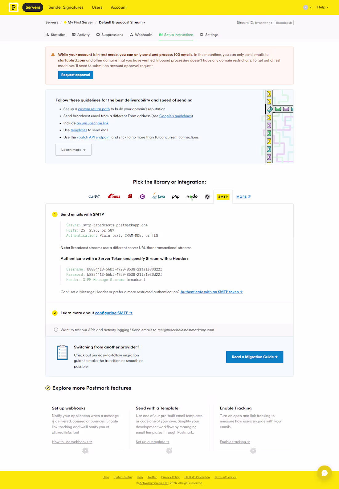 Cover image for Postmark Email Delivery Integration