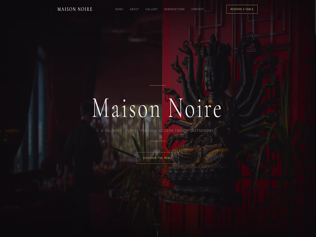 Cover image for Maison Noire — Luxury Restaurant Website