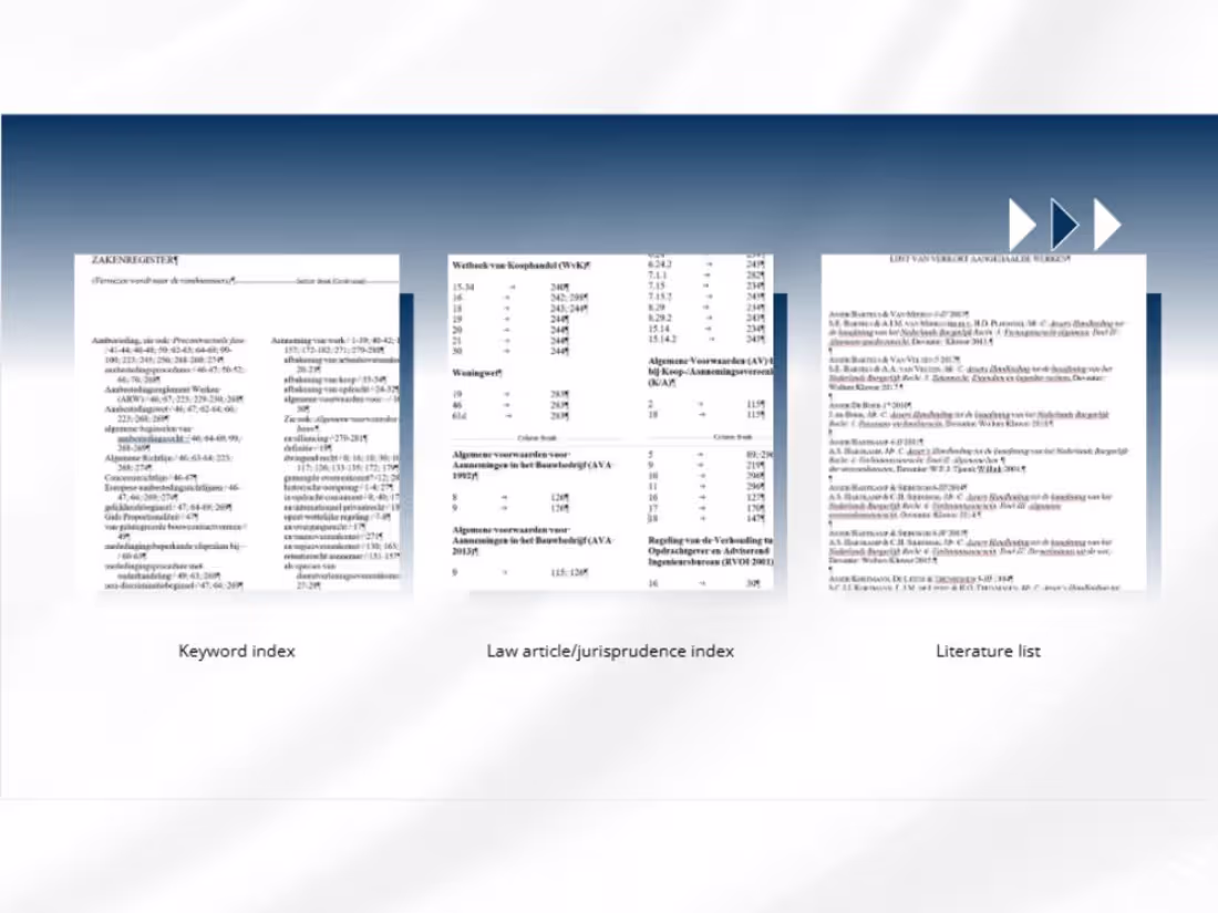 Cover image for Creation of index (Back-of-Book) files (NL/EN)