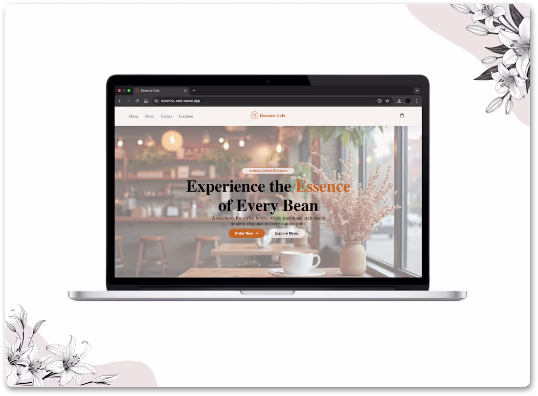 Cover image for Essence Cafe Web Ordering System