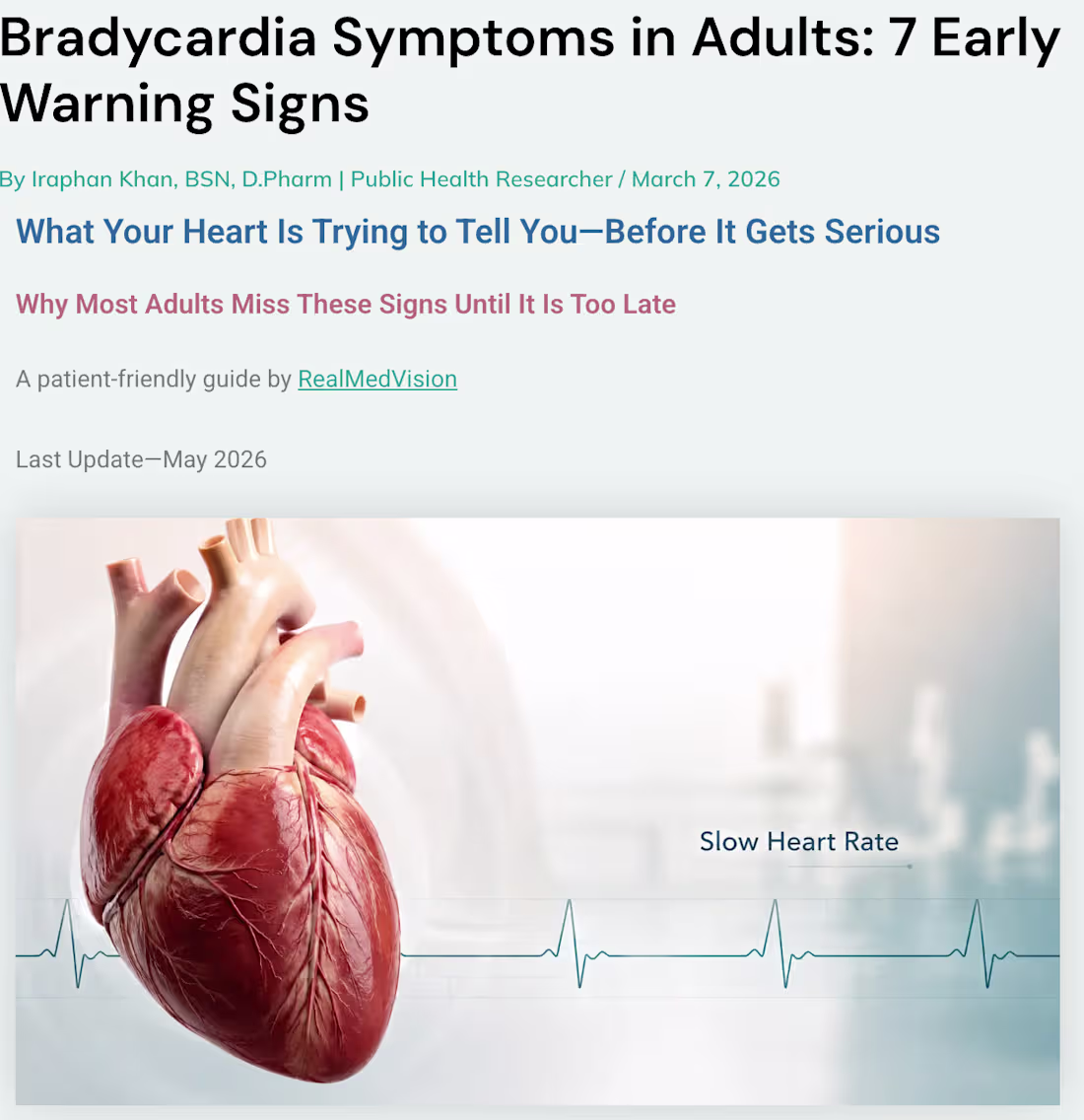 Cover image for SEO-optimized medical article on Bradycardia.