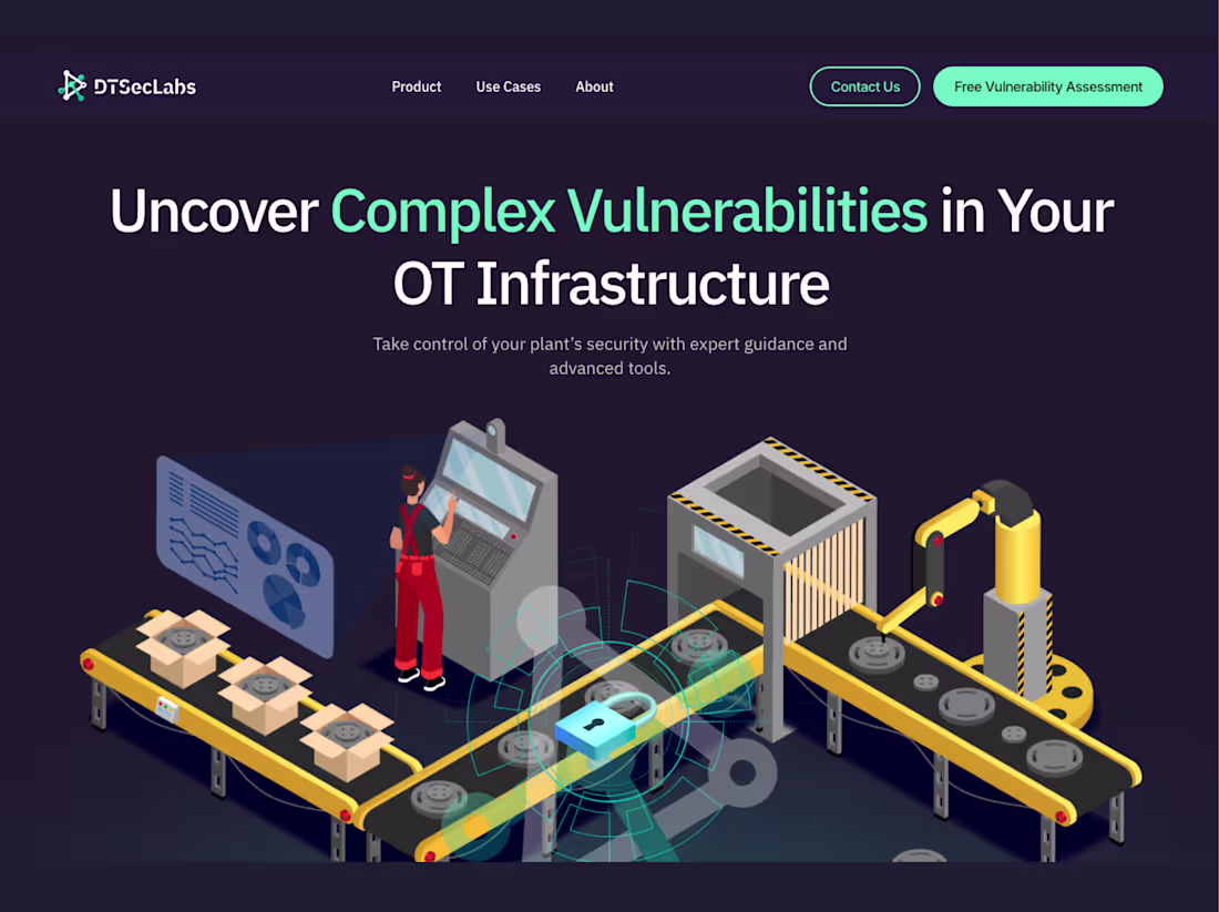 Cover image for Technical Website Design for Industrial OT security Startup