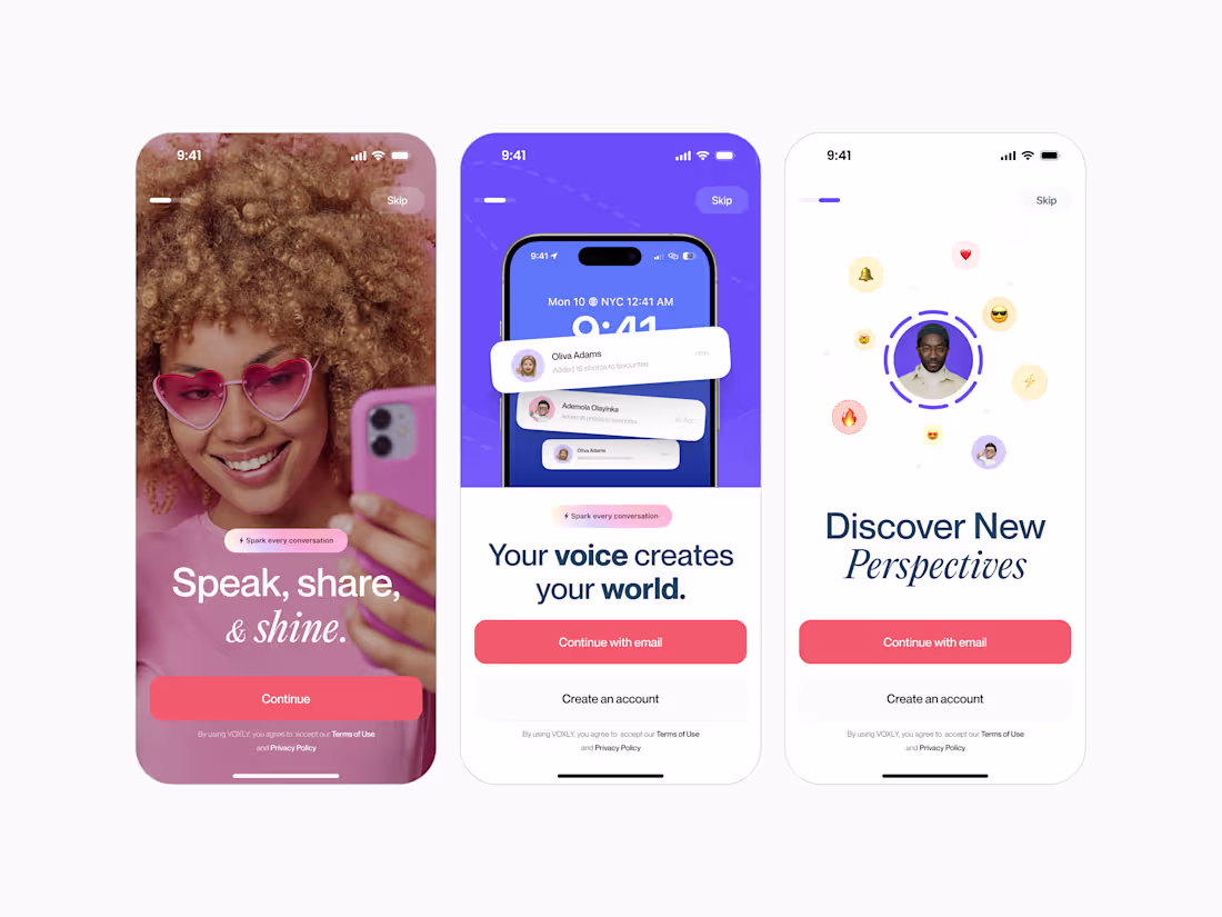 Cover image for Voxly Mobile App Onboarding