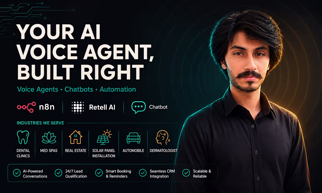 Cover image for I will develop ai voice agent using retell ai I n8n for business