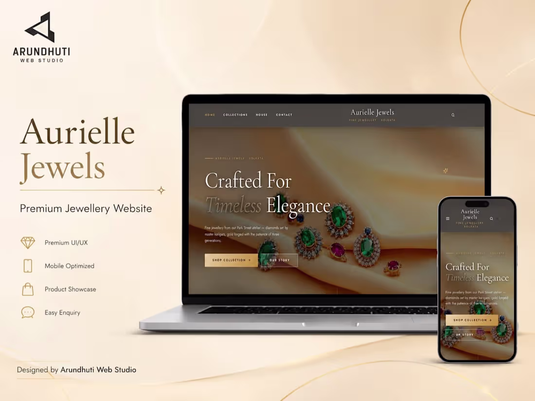 Cover image for Luxury Jewellery Website Design | Premium Responsive UI