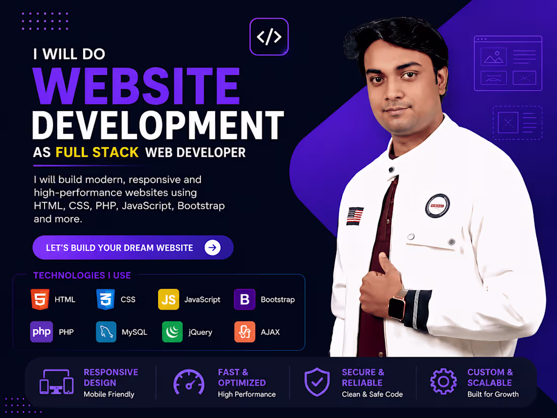 Cover image for I will do website development as full stack web developer