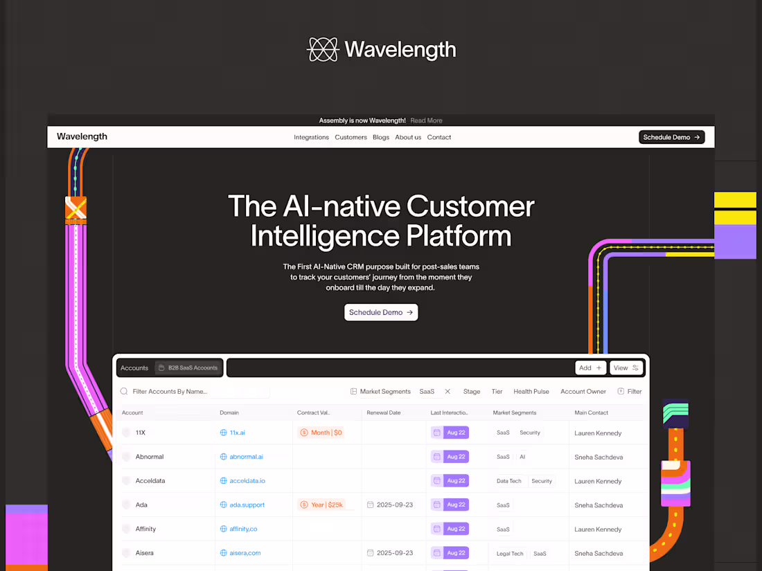 Cover image for Wavelength Marketing Website | Figma to Framer Development