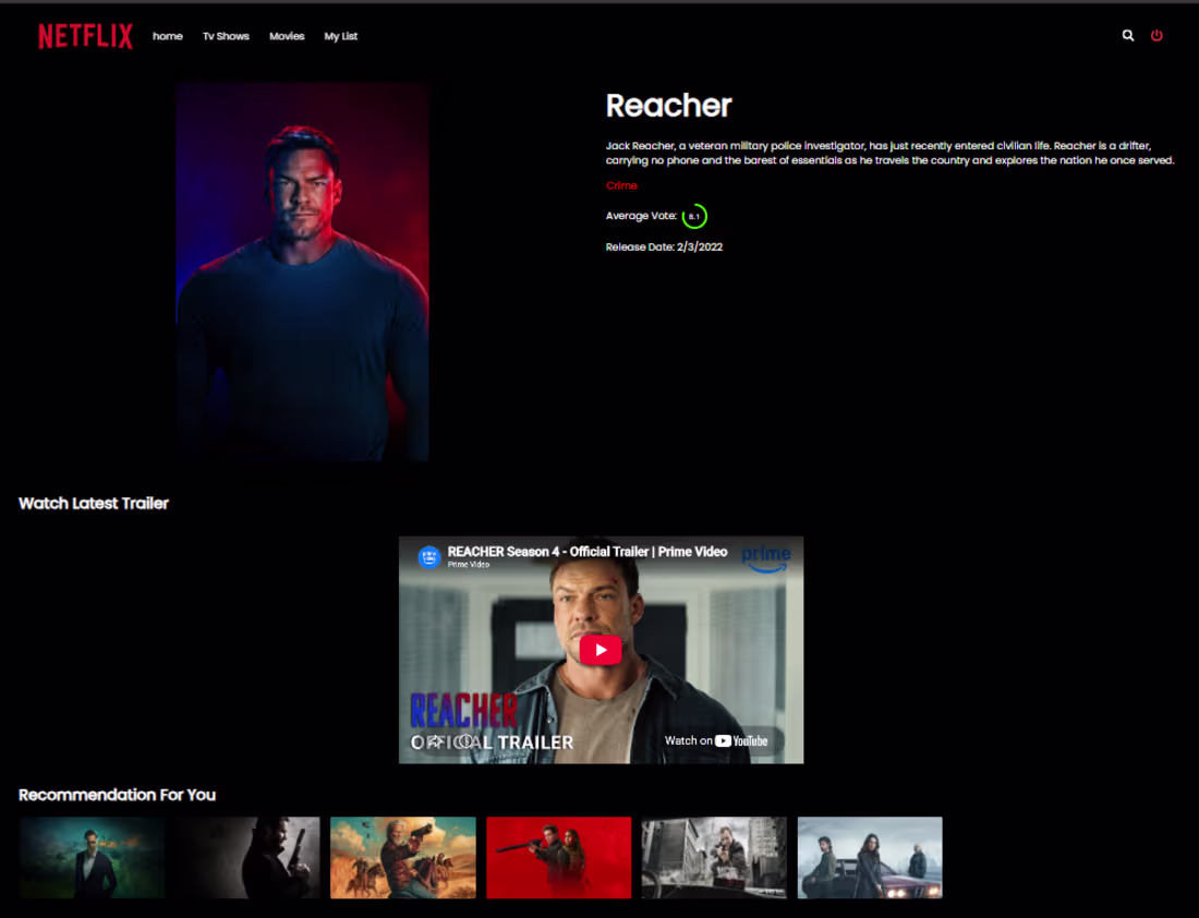 Cover image for Built a responsive Netflix-inspired streaming