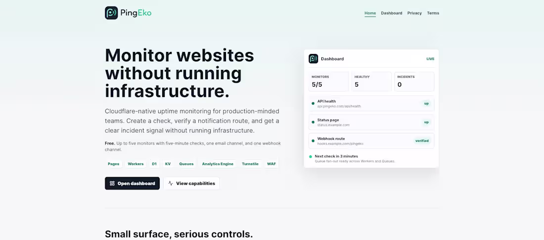 Cover image for Pingeko Free Website Monitoring Platform