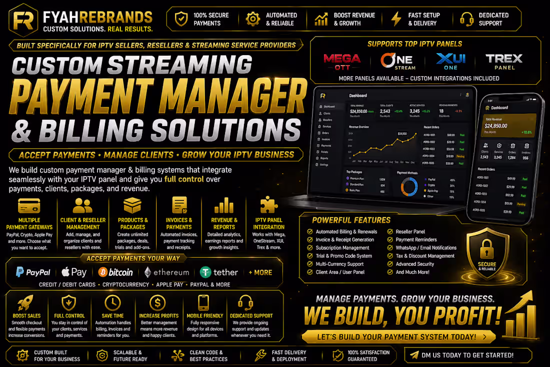 Cover image for Custom Streaming Service Payment Manager