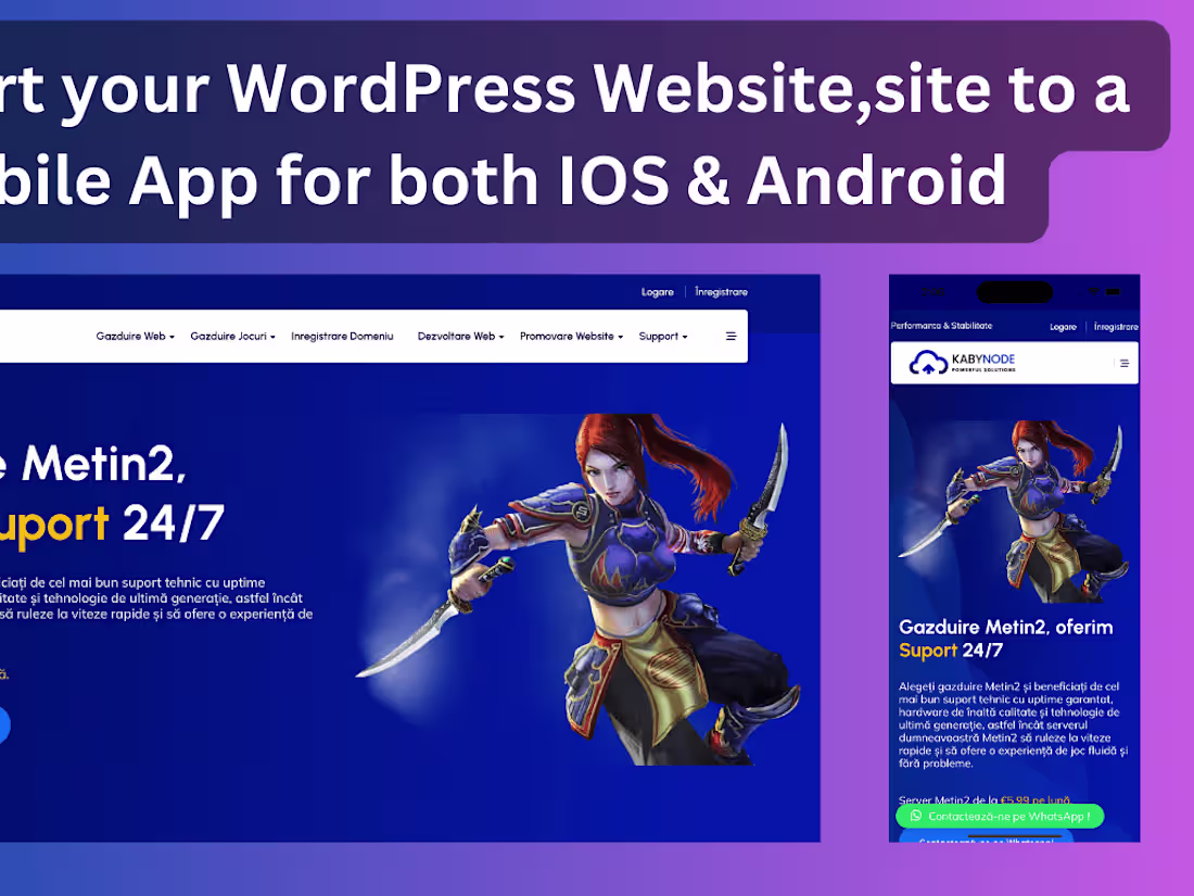 Cover image for I will Convert Website, Wordpress site to Android or Ios App