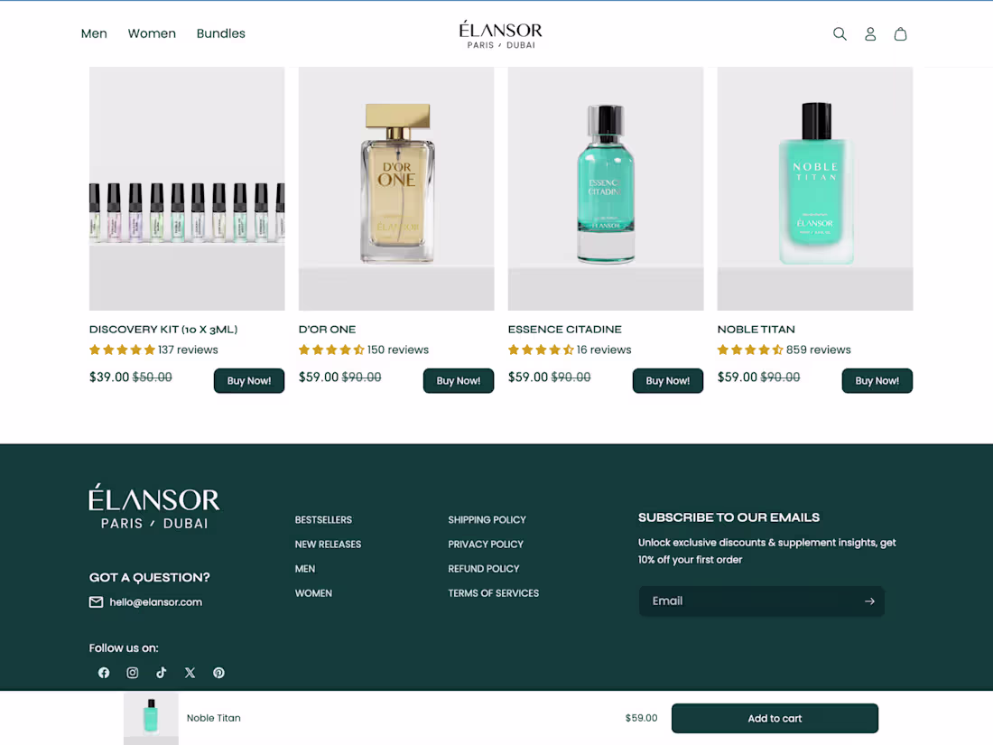 Cover image for Elansor – Premium Fragrance Store
