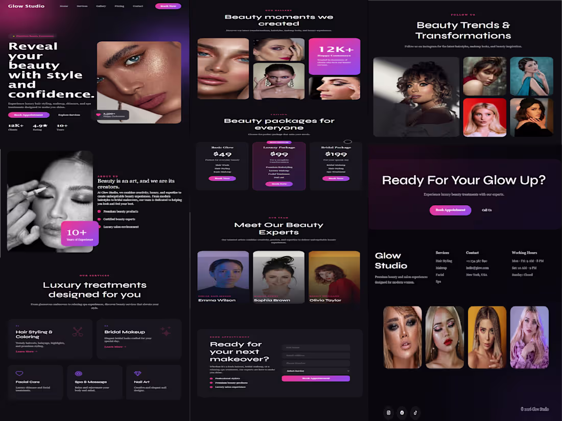 Cover image for A modern, responsive beauty salon