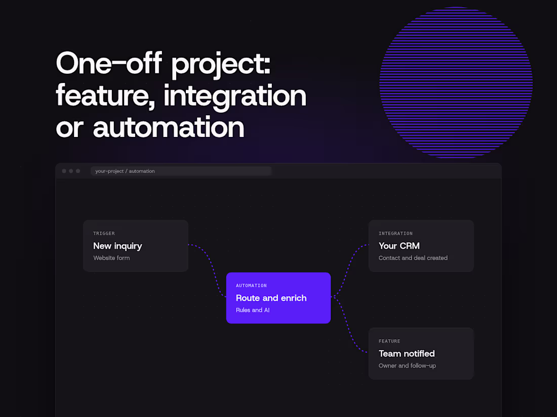 Cover image for One-off project: feature, integration or automation
