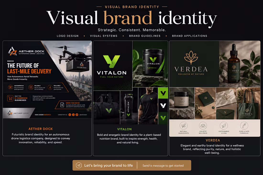 Cover image for Visual Brand identity  with Logo & brand Style guide | brand kit