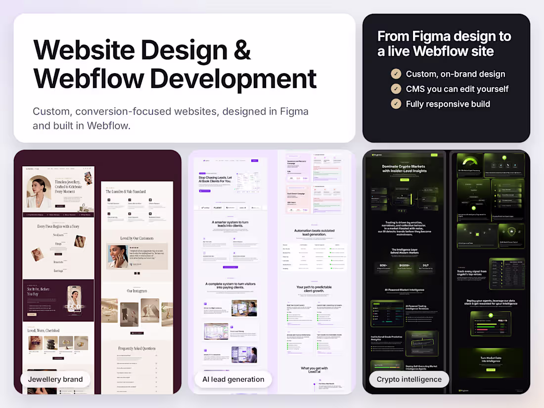 Cover image for Custom Webflow Website: Design and Development