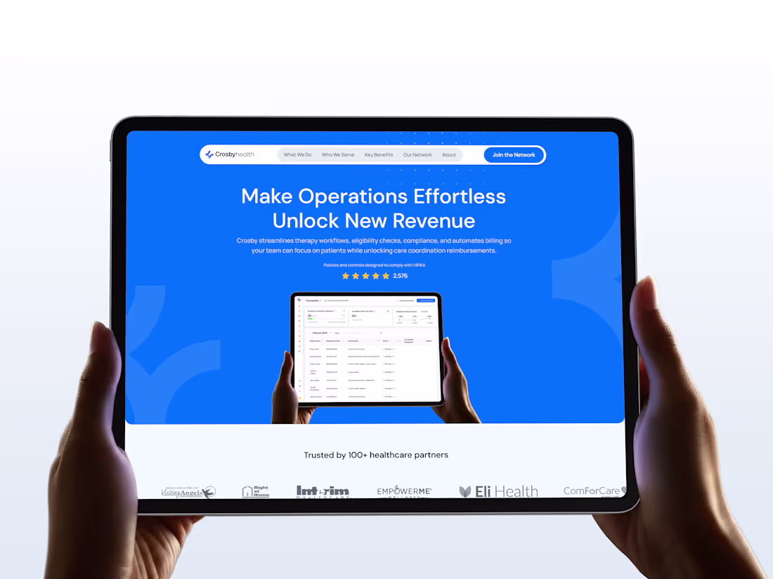 Cover image for Crosby Health: Framer Landing Page Design and Development