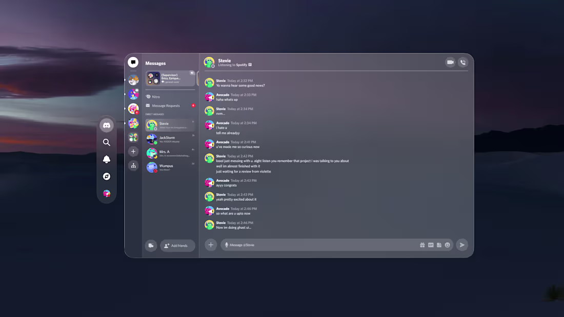 Cover image for Discord - Vision OS/Spatial UI