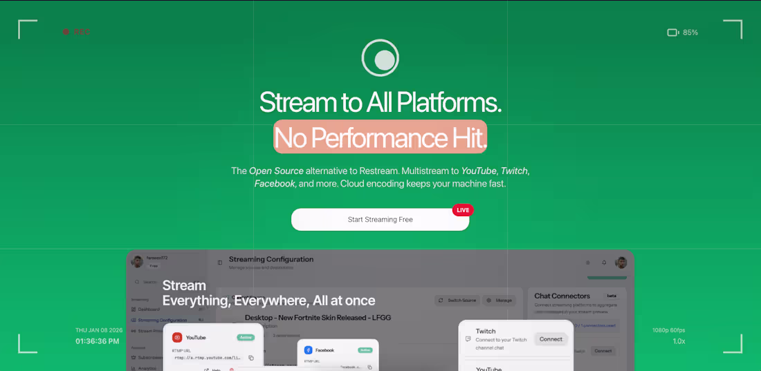 Cover image for Development of Neustream Multistreaming Platform